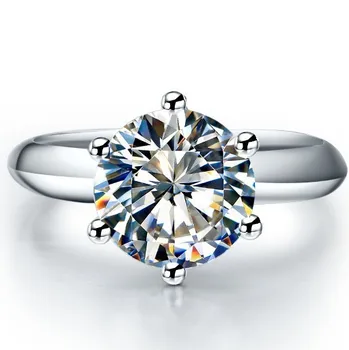 Solid Sterling Silver Love Promise Gift for lady Six Claw Romantic Style 1.5Carat Diamond Engagement Ring
Solid Sterling Silver Love Promise Gift for lady Six Claw Romantic Style 1.5Carat Diamond Engagement Ring