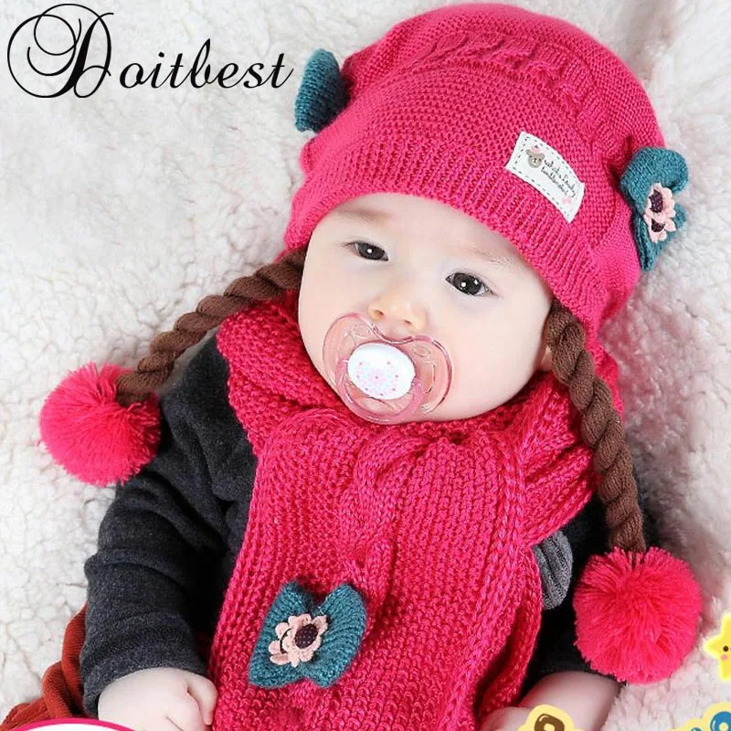 Doitbest Korean False braids Child Knitted hats winter two flowers 2 pcs baby girl scarf hat set Age for 6 months-2 Years Old
Doitbest Korean False braids Child Knitted hats winter two flowers 2 pcs baby girl scarf hat set Age for 6 months-2 Years Old