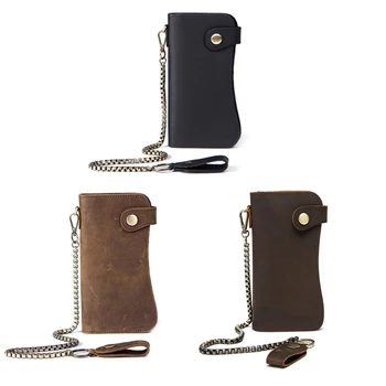 Men's Chain Wallet Bifold ID Card Holder Purse Checkbook Long Clutch Billfold High Quality Cowhide Leather Wallet
Men's Chain Wallet Bifold ID Card Holder Purse Checkbook Long Clutch Billfold High Quality Cowhide Leather Wallet