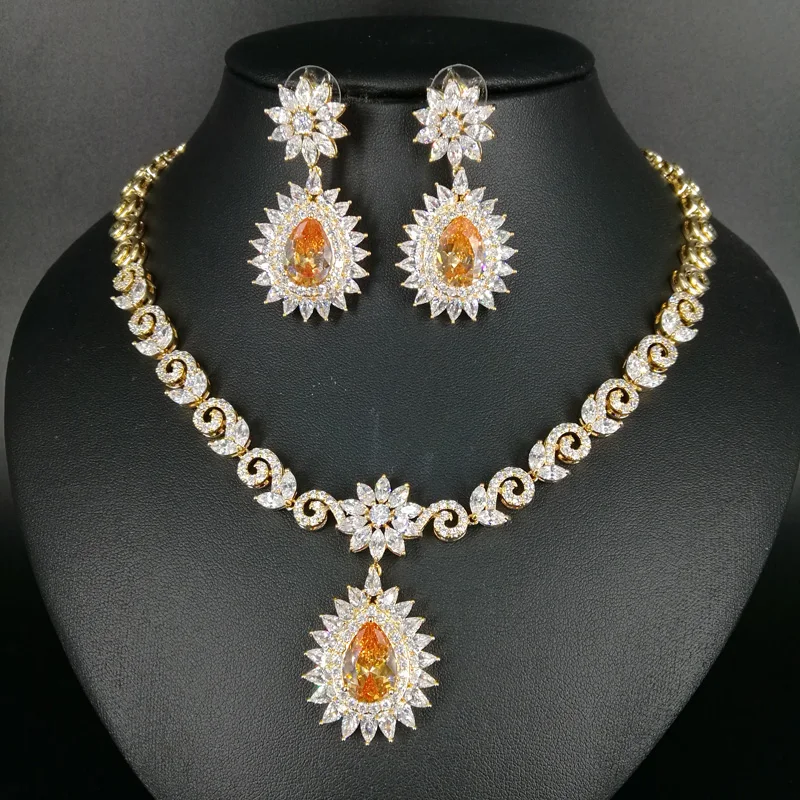 2019 NEW FASHION,retro champagne water drop zircon necklace earring set,wedding bride dinner dress banquet jewelry free shippin
2019 NEW FASHION,retro champagne water drop zircon necklace earring set,wedding bride dinner dress banquet jewelry free shippin