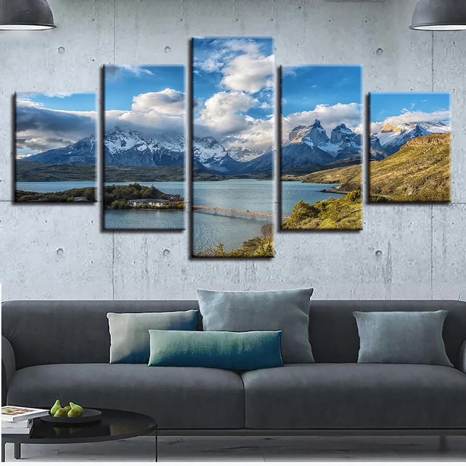 Modular Canvas Painting Wall Art Frame Prints 5 Pieces Mountains And Rivers Pictures Torres del Paine National Park Poster Decor
Modular Canvas Painting Wall Art Frame Prints 5 Pieces Mountains And Rivers Pictures Torres del Paine National Park Poster Decor