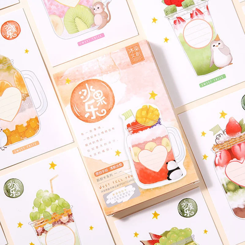 30 Pcs/pack Kawaii Cartoon Paper Drink Greeting Card Postcards Birthday Bussiness Gift Card Set Message Card School Stationery
30 Pcs/pack Kawaii Cartoon Paper Drink Greeting Card Postcards Birthday Bussiness Gift Card Set Message Card School Stationery