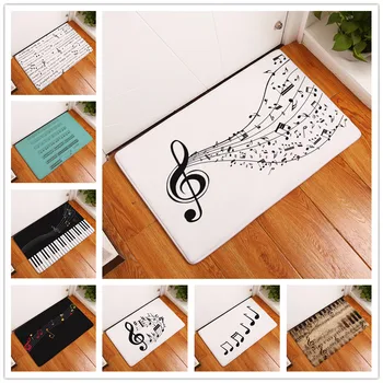 

2017 New Home Decor Guitar Piano Notes Carpets Non-slip Kitchen Rugs for Home Living Room Floor Mats 40X60 50X80cm