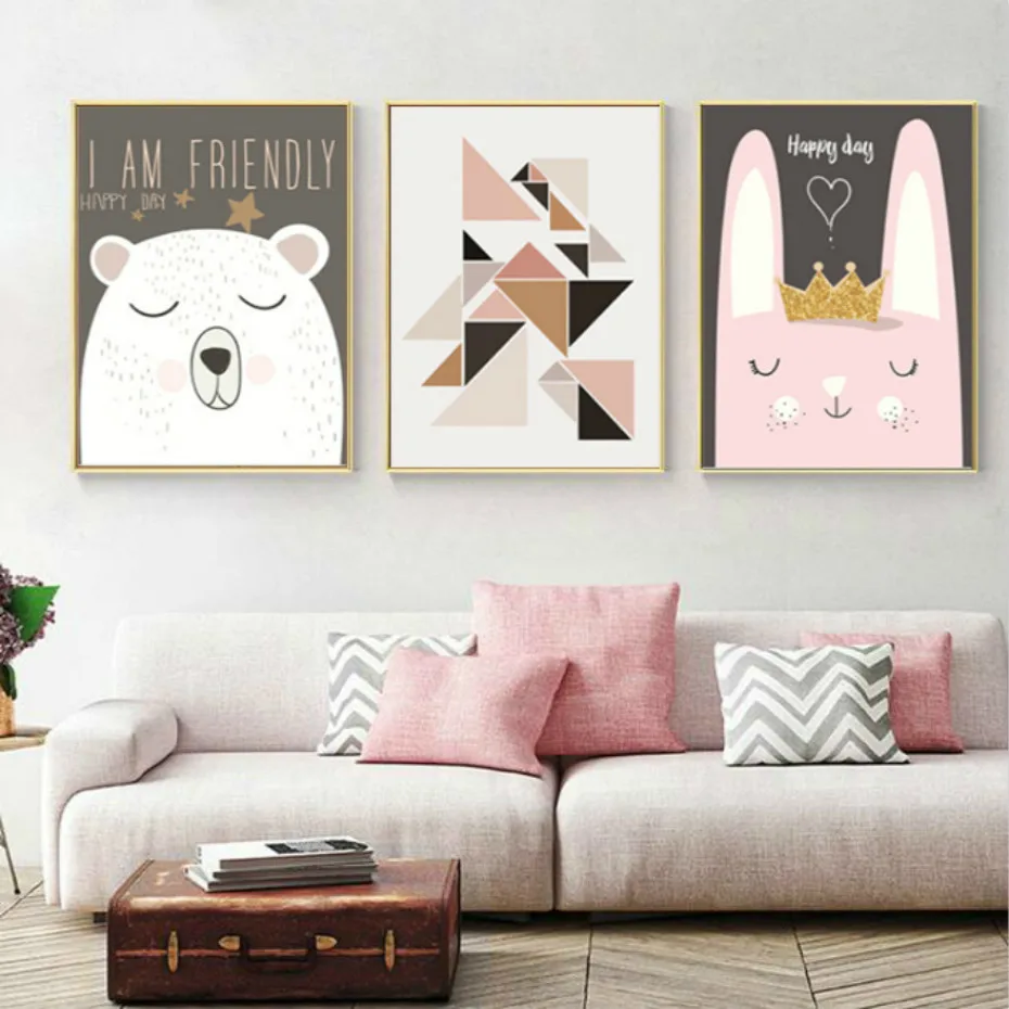 Nordic Friendly Cartoon Bear Rabbit Canvas Paintings Wall Art Picture Nursery Poster Print Kids Bedroom Home Decor
Nordic Friendly Cartoon Bear Rabbit Canvas Paintings Wall Art Picture Nursery Poster Print Kids Bedroom Home Decor