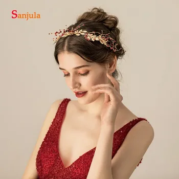 Red Beaded with Gold Metal Leaf Bridal Headband Handmade Hair Jewelry 2019 Girls Pageant Party Headpiece coronas de reina H329
Red Beaded with Gold Metal Leaf Bridal Headband Handmade Hair Jewelry 2019 Girls Pageant Party Headpiece coronas de reina H329