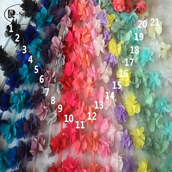10Yd/lot 22 Color 3D Chiffon Flowers Lace Fabric, Handmade Flower Bridal Bouquets Shoes Flower Corsage Wedding Accessories RS320
10Yd/lot 22 Color 3D Chiffon Flowers Lace Fabric, Handmade Flower Bridal Bouquets Shoes Flower Corsage Wedding Accessories RS320
