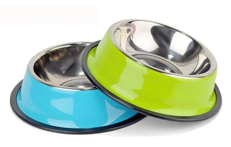 Stainless Steel Dog Bowl Anti-skid Pet Cat Food Water Feeding Bowls Pet Food Water Feeder XS-L7