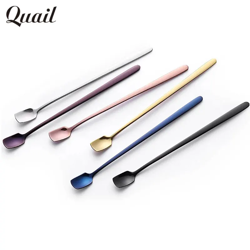 Quail Long handle Small Beauty Colourful Stainless Steel Ice Coffee Spoon Sugar Home Kitchen Tableware Cucharas de Cafe Spoons
Quail Long handle Small Beauty Colourful Stainless Steel Ice Coffee Spoon Sugar Home Kitchen Tableware Cucharas de Cafe Spoons