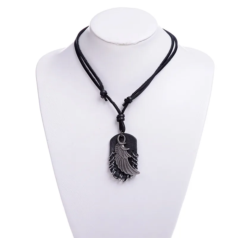 Retro Leather Necklace Men Vintage Cowhide Wing Pendant Cord Jewelry For Male Colar De Couro Masculino
Retro Leather Necklace Men Vintage Cowhide Wing Pendant Cord Jewelry For Male Colar De Couro Masculino