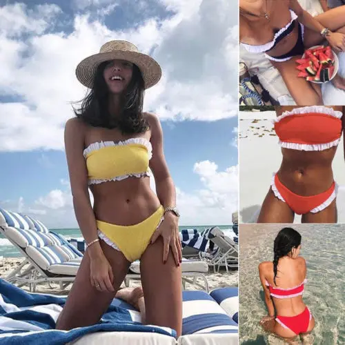 2018 New Women Bikini Swimwear Flower Bordered Sexy Strapless Swimsuit Push Up Padded Summer Women Bathing Suits Beachwear
2018 New Women Bikini Swimwear Flower Bordered Sexy Strapless Swimsuit Push Up Padded Summer Women Bathing Suits Beachwear