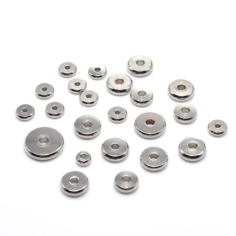 1 Pack Stainless Steel Flat Round 4 5 6 8 10mm Loose Rondelle Spacer Beads with Big Hole for DIY Charm Bracelet Jewelry Making
1 Pack Stainless Steel Flat Round 4 5 6 8 10mm Loose Rondelle Spacer Beads with Big Hole for DIY Charm Bracelet Jewelry Making