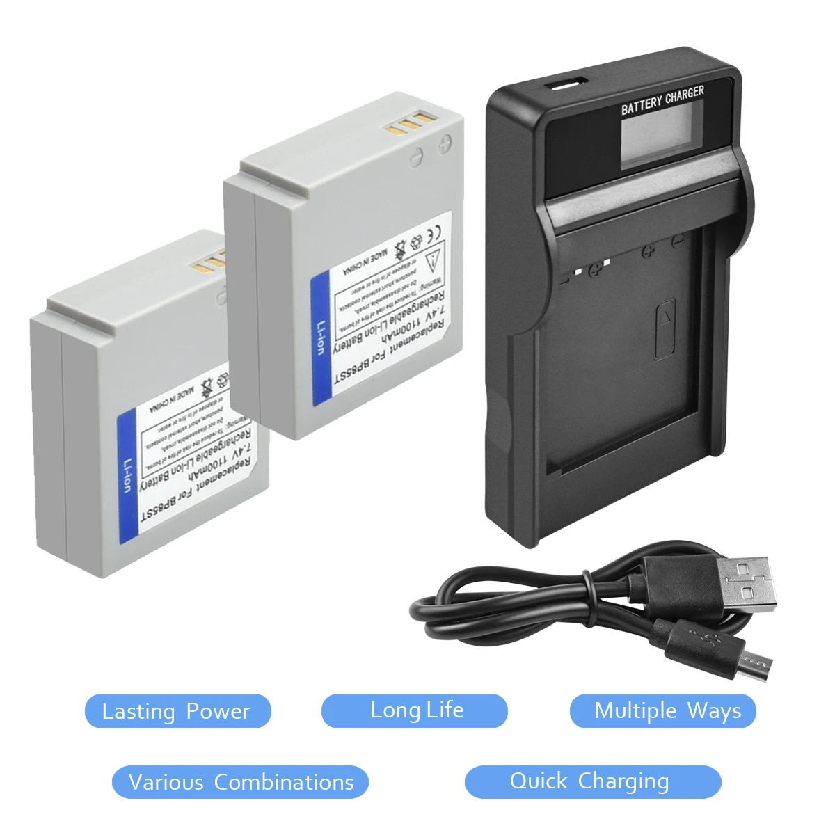 2Packs IA-BP85ST Li-ion Battery 7.4V 1100mAh+1Port Battery Charger with LED For Samsung VP-MX10 SMX-F30 SMX-F33 L20
2Packs IA-BP85ST Li-ion Battery 7.4V 1100mAh+1Port Battery Charger with LED For Samsung VP-MX10 SMX-F30 SMX-F33 L20