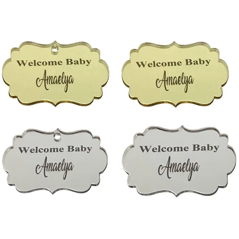 30pcs Personalized Chocolate Bars Favors Silver Gold Mirror Baby Shower Decor Baby Baptism Favor Decorations wedding Favor tags 
30pcs Personalized Chocolate Bars Favors Silver Gold Mirror Baby Shower Decor Baby Baptism Favor Decorations wedding Favor tags