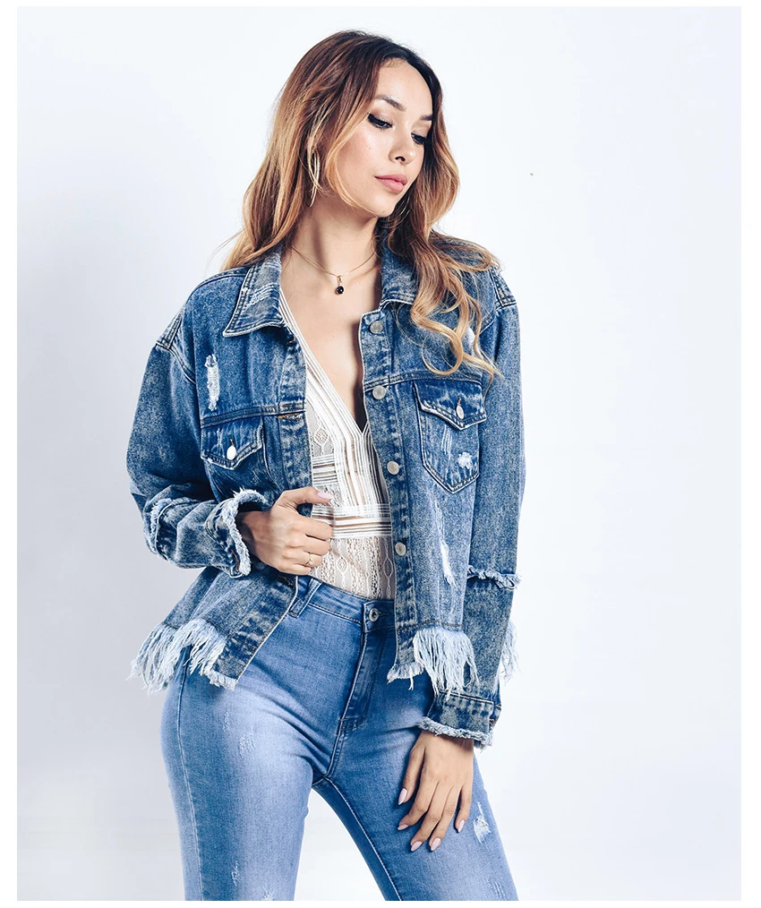 CBUCYI Denim women 2018 new European and American women's loose BF romantic su jacket jacket thin denim jacket (8)