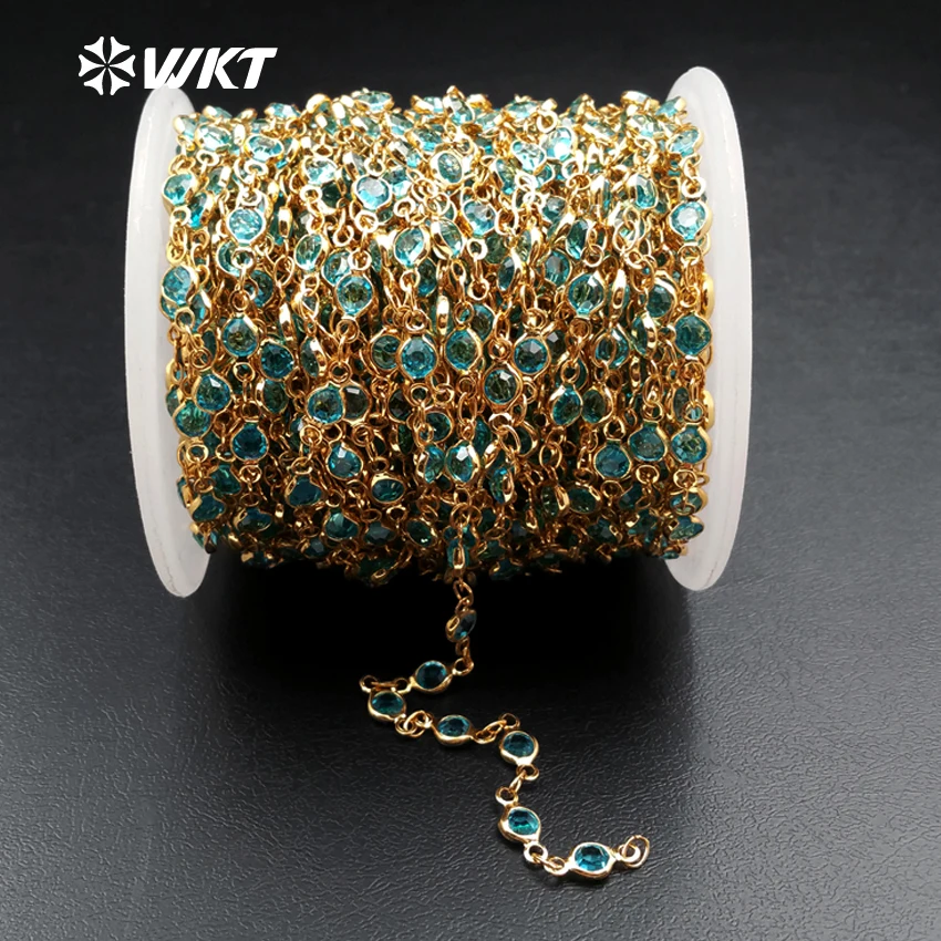 WT-RBC033 WKT New Arrivals Natural Aqua Crystal Beads With Pure Gold Color Rosary Chain For Jewelry Making Rosary Chain
WT-RBC033 WKT New Arrivals Natural Aqua Crystal Beads With Pure Gold Color Rosary Chain For Jewelry Making Rosary Chain