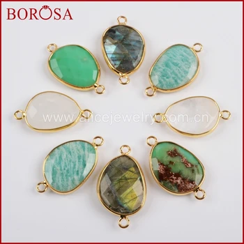 BOROSA 10PCS Hot Sale Gold Color Egg Shape Australia Jades Labradorite Amazonite Natural Stone Faceted Connectors Jewelry G1456
BOROSA 10PCS Hot Sale Gold Color Egg Shape Australia Jades Labradorite Amazonite Natural Stone Faceted Connectors Jewelry G1456