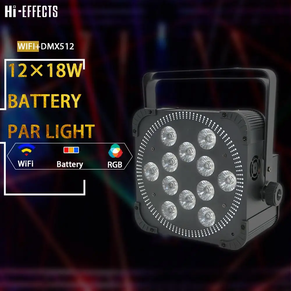 Сцсветильник ческий Светодиодный прожектор с аккумулятором 12x18 Вт 6 светодиодный