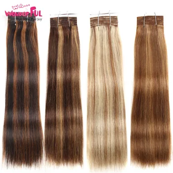 Wa...Wonderful Double Drawn Brazilian Remy Human Hair Bundles Yaki Straight Hair Weave Color #P6/613 Piano Colors Blonde Bundles
Wa...Wonderful Double Drawn Brazilian Remy Human Hair Bundles Yaki Straight Hair Weave Color #P6/613 Piano Colors Blonde Bundles