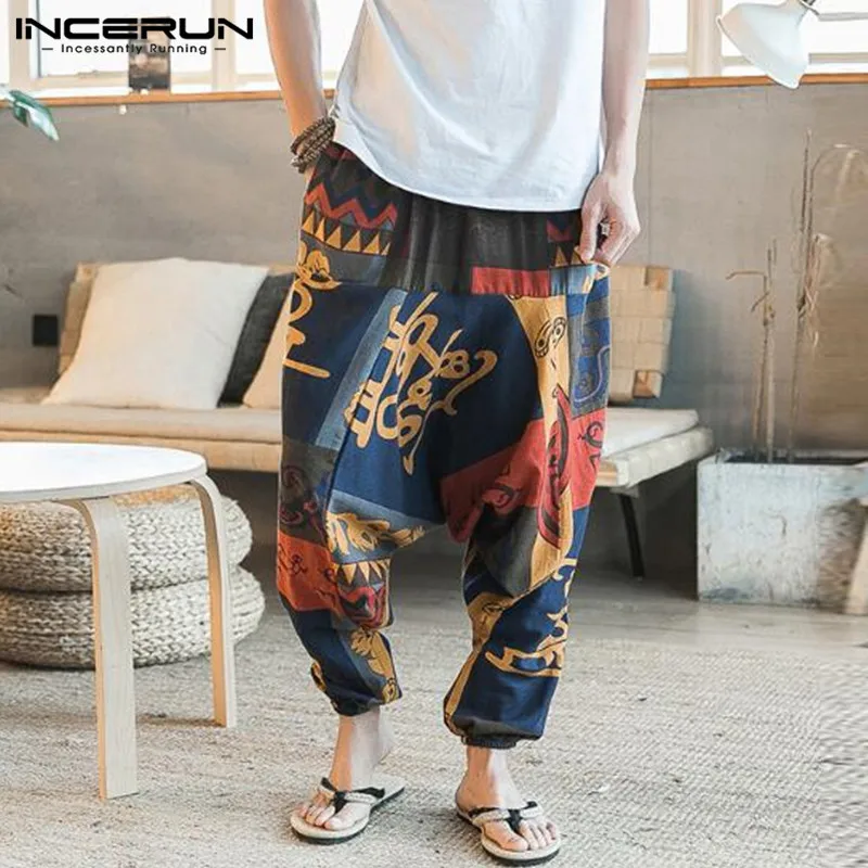 INCERUN Mens Wide Leg Harem Pants Trousers Men Elastic Waist Loose Print Casual Hip Hop Streetwear Joggers Big Crotch Pants 2019
INCERUN Mens Wide Leg Harem Pants Trousers Men Elastic Waist Loose Print Casual Hip Hop Streetwear Joggers Big Crotch Pants 2019