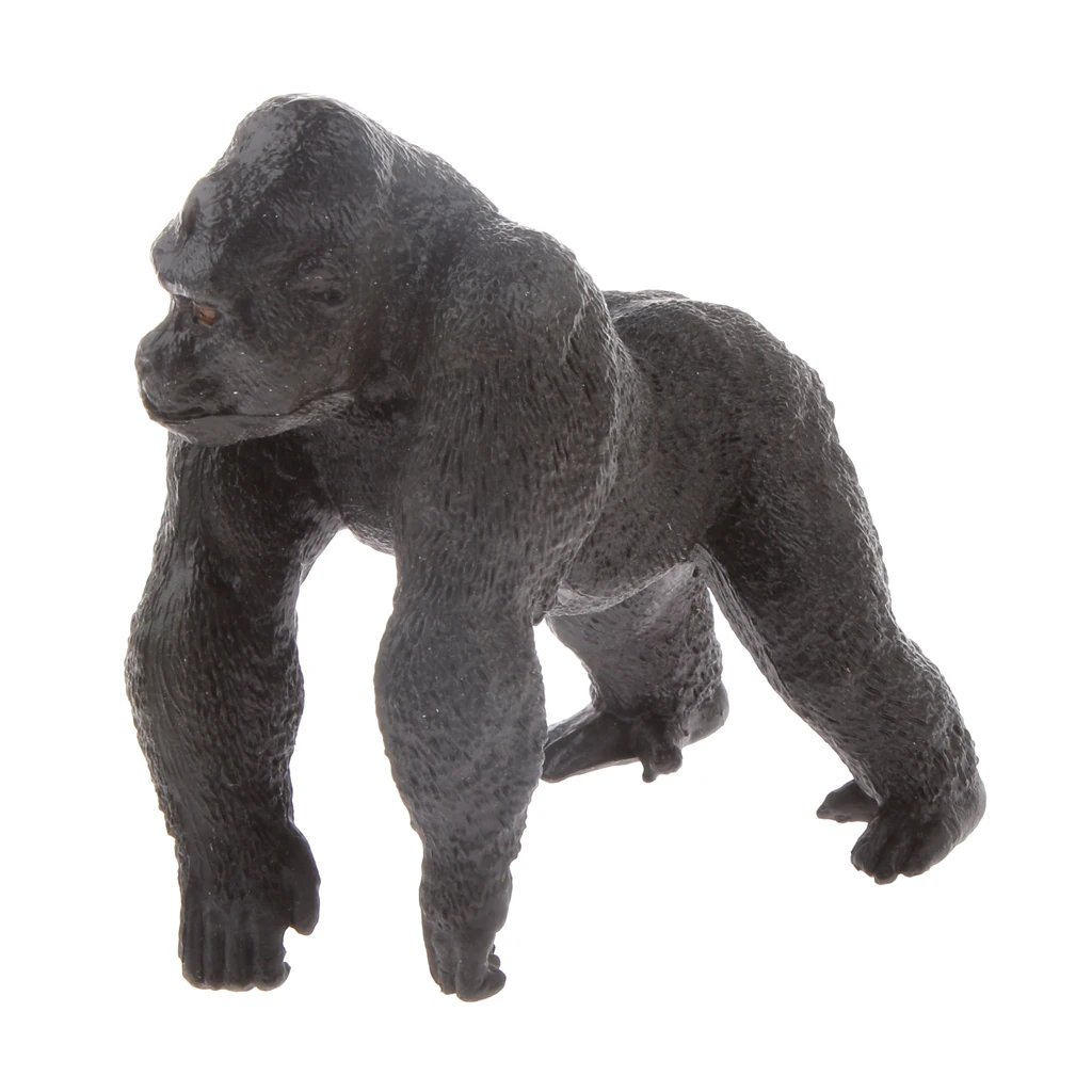 Wild Jungle Animal Model Statue, Black Panther & Silverback Gorilla Figures, Kids Educational Toy, Home Decor