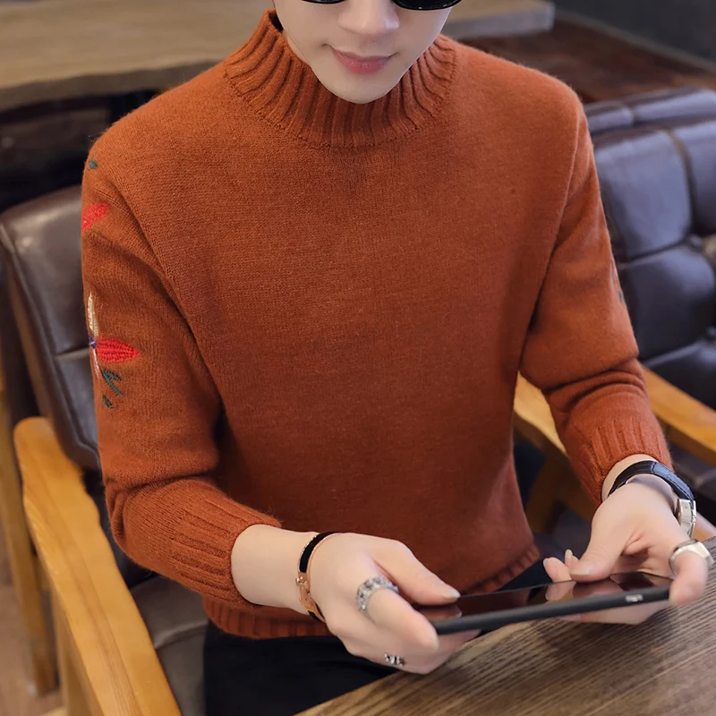 2018 New Winter Casual Warm Sweater Men Turtleneck Thick Soft Pullover Men Casual Embroidery Male Christmas Sweaters 
2018 New Winter Casual Warm Sweater Men Turtleneck Thick Soft Pullover Men Casual Embroidery Male Christmas Sweaters