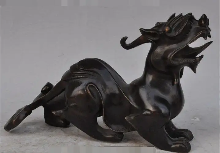 S01306 10"chinese fengshui bronze Unicorn brave troops pixiu beast mythical wild statue B0403
S01306 10"chinese fengshui bronze Unicorn brave troops pixiu beast mythical wild statue B0403