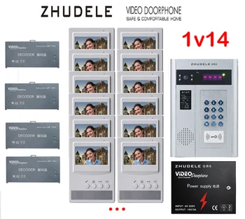 ZHUDELE Top Quality Video Door Phone Bell 4.3"TFT monitor Building Home security intercom system 14 Units Apartment Available
ZHUDELE Top Quality Video Door Phone Bell 4.3"TFT monitor Building Home security intercom system 14 Units Apartment Available