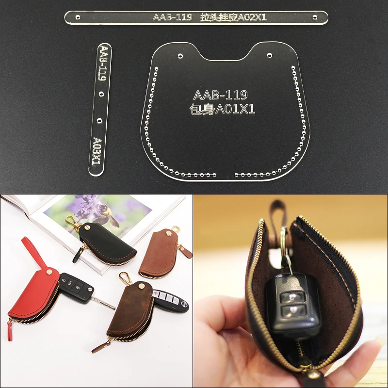 DIY Handmade Leather Goods Acrylic Template Mold Key Case Design & Production Template Leather Key bag Craft Template
DIY Handmade Leather Goods Acrylic Template Mold Key Case Design & Production Template Leather Key bag Craft Template