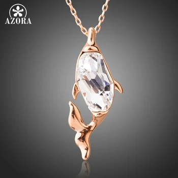 AZORA Brand Rose Gold Color Pendant Necklace Clear Austrian Crystal for Women Fish Shape Jewelry Luxury Chain Necklace TN0213
AZORA Brand Rose Gold Color Pendant Necklace Clear Austrian Crystal for Women Fish Shape Jewelry Luxury Chain Necklace TN0213