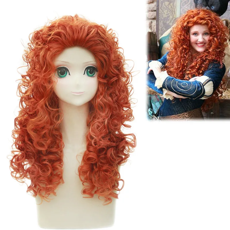 Movie Brave Princess Merida Cosplay Wig Synthetic Orange Hair Long Curly Wigs For Anime Halloween Costume Party
Movie Brave Princess Merida Cosplay Wig Synthetic Orange Hair Long Curly Wigs For Anime Halloween Costume Party