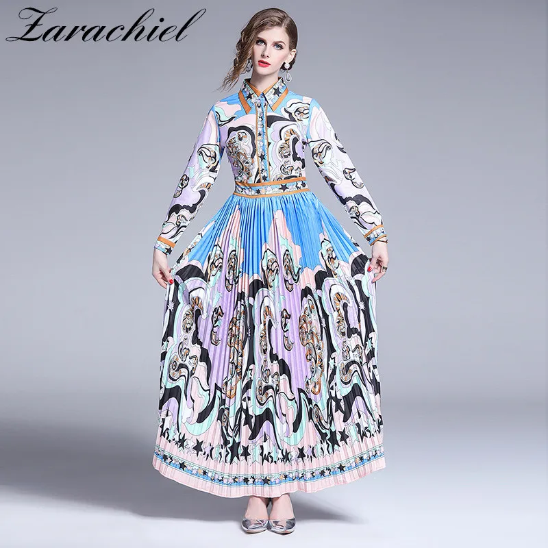 Fashion Designer Runway Maxi Dress 2019 Autumn Women Vintage Clouds Stars Print Long Sleeve Femme Robe Elegant Pleated Long Dres
Fashion Designer Runway Maxi Dress 2019 Autumn Women Vintage Clouds Stars Print Long Sleeve Femme Robe Elegant Pleated Long Dres
