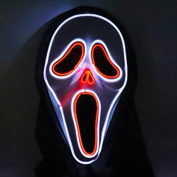 

Double Color EL Wire Glowing Scream Mask Halloween Party masquerade masks halloween horror mask