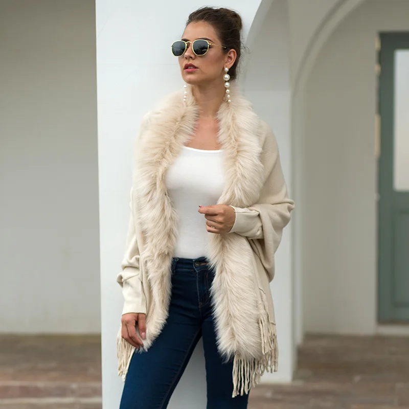 HEE GRAND Women Tassel Cardigans Warm Faux Fur Patchwork Sweaters Autumn 2019 New Knitted Outwears Cloaks Female Wraps WZL1515
HEE GRAND Women Tassel Cardigans Warm Faux Fur Patchwork Sweaters Autumn 2019 New Knitted Outwears Cloaks Female Wraps WZL1515