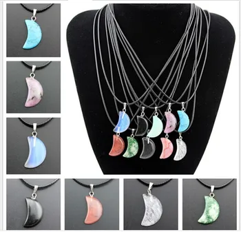Europe pendant necklace natural stone moon pendant necklace travel commemorate accessory mixed colors
Europe pendant necklace natural stone moon pendant necklace travel commemorate accessory mixed colors