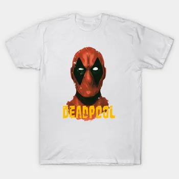 2017 Newest Anime Wade Winston Wilson Print Men T Shirt Hipster Deadpool Head Design T-Shirt Hip Hop Brand Clothes Cool Top Tees