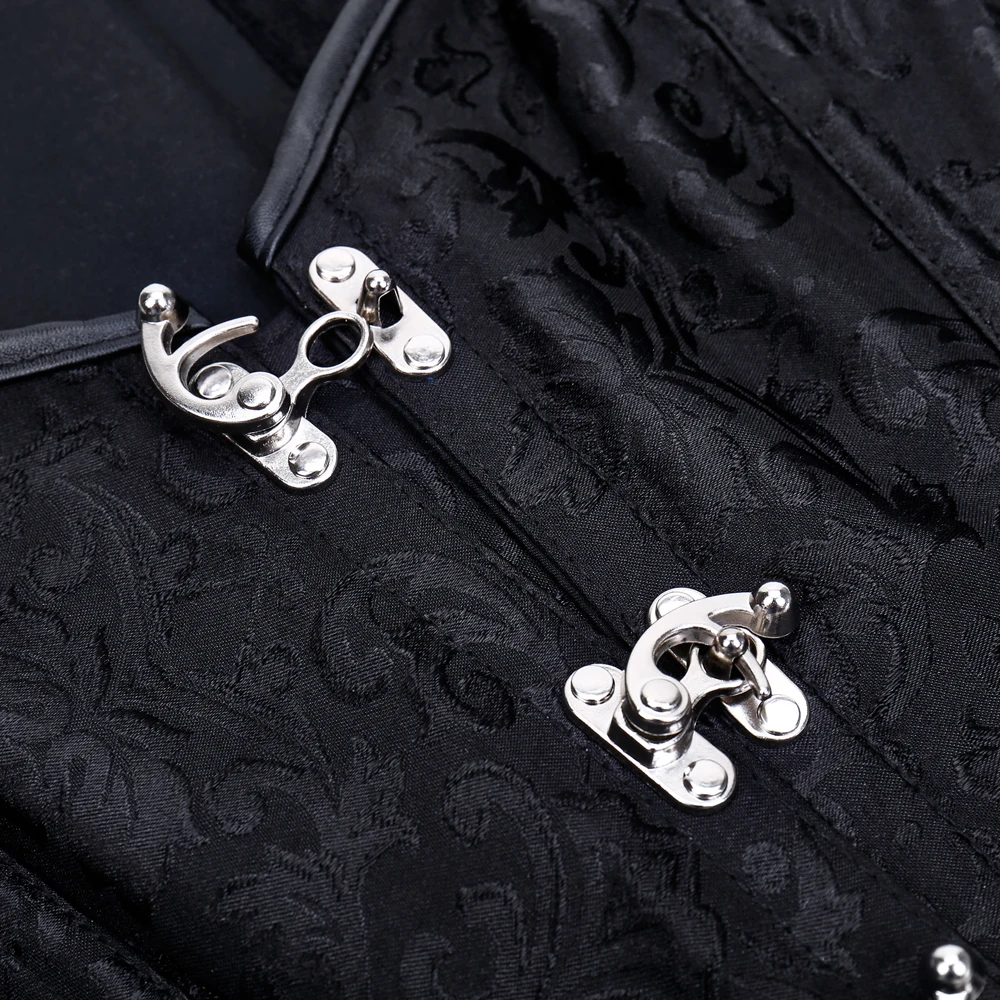 Women's Steampunk Gothic Fashion Faux Leather Buckle Shoulder Straps Tank Overbust Vest Corset Black Plus Size Women's Steampunk Gothic Fashion Faux Leather Buckle Shoulder Straps Tank Overbust Vest Corset Black Plus Size