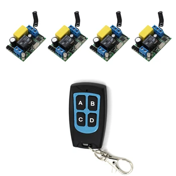 Free Shipping 220V Wireless Remote Control Switch System RF 4 Receivers+1Transmitter Waterproof For LED Light Lamp
Free Shipping 220V Wireless Remote Control Switch System RF 4 Receivers+1Transmitter Waterproof For LED Light Lamp