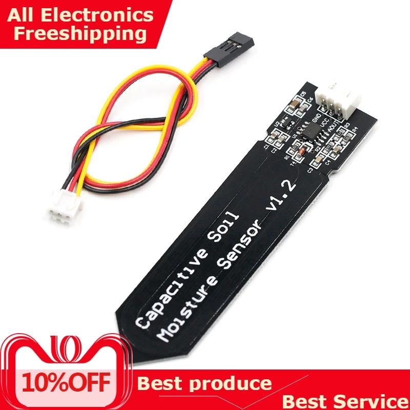 Capacitive Soil Moisture Sensor Module Not Easy to Corrode Wide Voltage Wire 3.3~5.5V Corrosion Resistant W/ Gravity for Arduino
Capacitive Soil Moisture Sensor Module Not Easy to Corrode Wide Voltage Wire 3.3~5.5V Corrosion Resistant W/ Gravity for Arduino