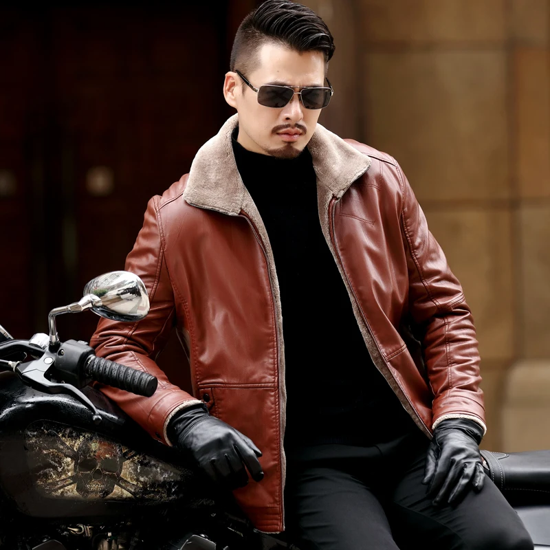 New plus size 8XL 7XL 6XL 5XL Warm Winter Sheepskin Men's Leather jacket Men Leisure coat Men Fur Lining Jackets Outerwear Parka
New plus size 8XL 7XL 6XL 5XL Warm Winter Sheepskin Men's Leather jacket Men Leisure coat Men Fur Lining Jackets Outerwear Parka