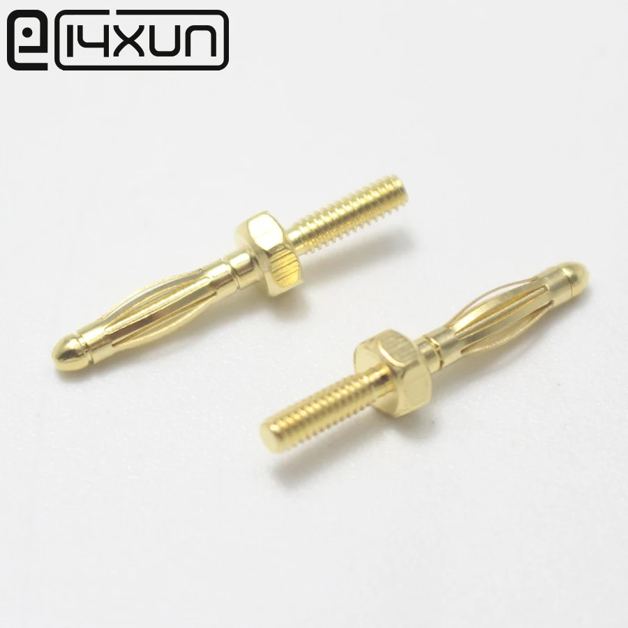 

1pcs Gold-plated Uninsulated Banana Plug with 2mm Thread Bolt Fitted for M2 Panel Installation Screw Connector