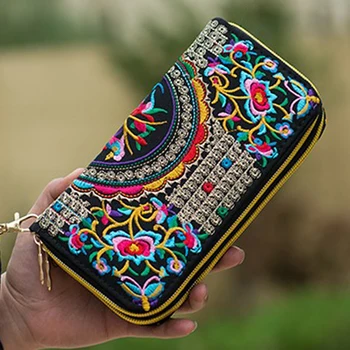 Double Zipper Chinese Ethnic Embroidered Wallet Purse Handmade Flower Embroidery Small Thailand Women Long Wallet Phone Hand Bag
Double Zipper Chinese Ethnic Embroidered Wallet Purse Handmade Flower Embroidery Small Thailand Women Long Wallet Phone Hand Bag