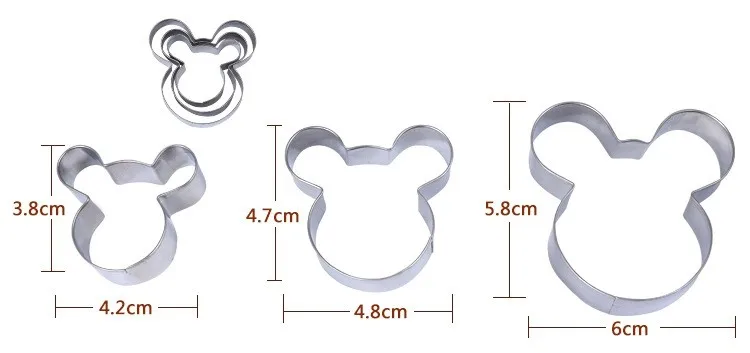 Mickey Cookie Cutter Fast Shipping Stainless Steel Cut Biscuit Mold Cooking Tools Set Vegetable Chopper Kitchen Accessories 