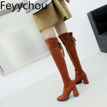 Women Boots Autumn Winter Warm Flock High-heeled Over The Knee Pointed Toe Zip 2018 Sexy New Fashion Martin Boots Size 34-47
Women Boots Autumn Winter Warm Flock High-heeled Over The Knee Pointed Toe Zip 2018 Sexy New Fashion Martin Boots Size 34-47