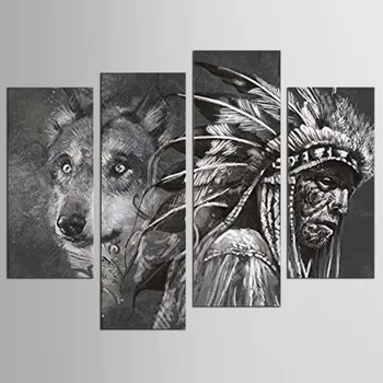 4 Panel Indigenous People With Wolf All Art Picture Home Decoration Living Room Canvas Print Wall Picture Printing On Canvas
4 Panel Indigenous People With Wolf All Art Picture Home Decoration Living Room Canvas Print Wall Picture Printing On Canvas