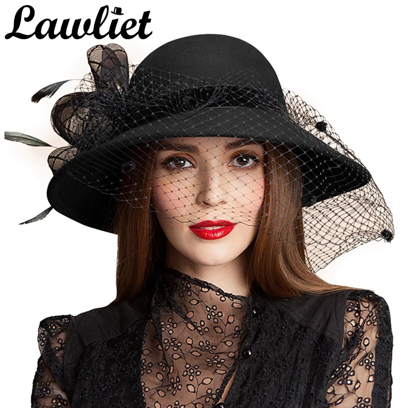 Black Women Wool Floral Veil Netting Feather Wide Brim Derby Hat Floppy Hat Fedoras Formal Occasion Dance Party Summer Beach Hat
Black Women Wool Floral Veil Netting Feather Wide Brim Derby Hat Floppy Hat Fedoras Formal Occasion Dance Party Summer Beach Hat