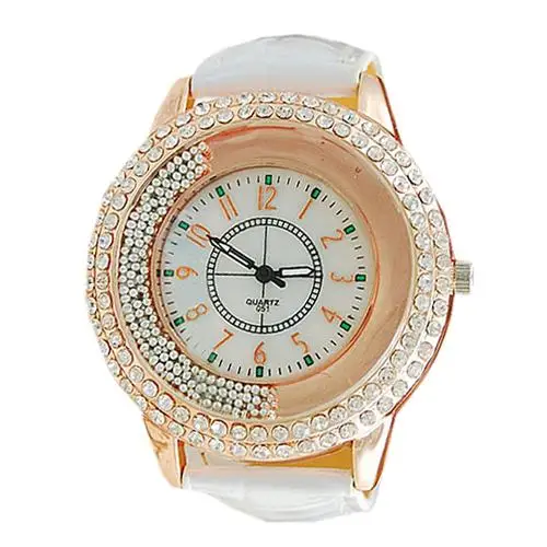 New Fashion Women Faux Leather Band Shinning Rhinestones Beads Quartz Wrist Watch
New Fashion Women Faux Leather Band Shinning Rhinestones Beads Quartz Wrist Watch