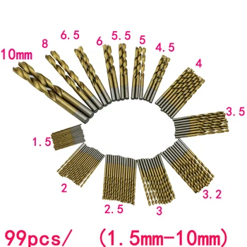 High-speed Steel Plated Titanium Twist Drill Straight Shank Drill Electric Drill 99pcs Drill Bit 1.5mm-10mm Round Handle
High-speed Steel Plated Titanium Twist Drill Straight Shank Drill Electric Drill 99pcs Drill Bit 1.5mm-10mm Round Handle
