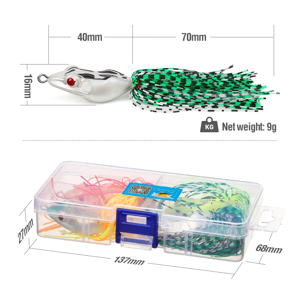DONQL 4pcsSet 10g Fishing Lure Frog soft Silicone Artificial Bait Topwater Fishing Frog Kit Double Hooks Fish Lures Tackle 001 (8)