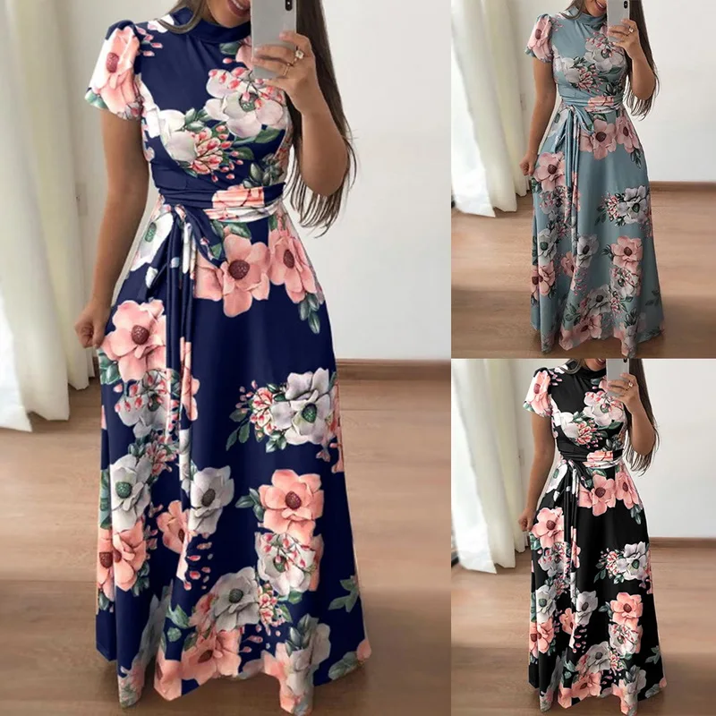VERTVIE 2018 Floral Print Long Dress Short Sleeve High Waist Women Maxi Dress Casual Vintage Long Dress Party Flower Dresses
VERTVIE 2018 Floral Print Long Dress Short Sleeve High Waist Women Maxi Dress Casual Vintage Long Dress Party Flower Dresses