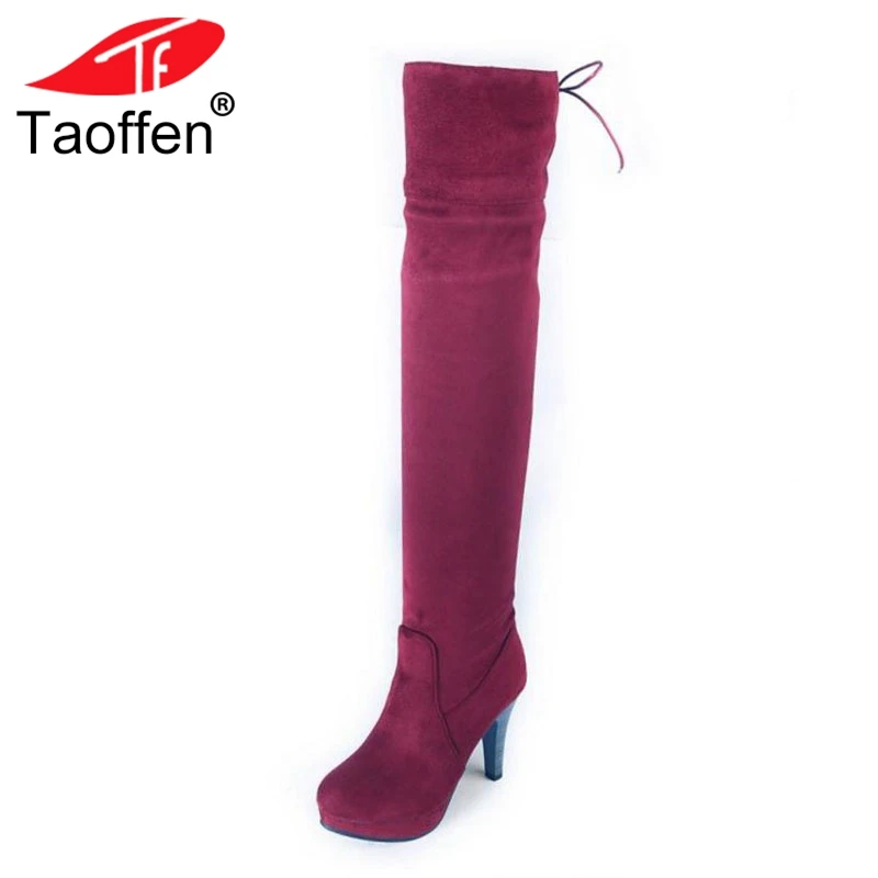Taoffen Plus Size 34-45 Sexy Women High Heel Boots Lace Up Solid Color Warm Shoes Women Winter Scrub Boots Over The Knee Shoes
Taoffen Plus Size 34-45 Sexy Women High Heel Boots Lace Up Solid Color Warm Shoes Women Winter Scrub Boots Over The Knee Shoes